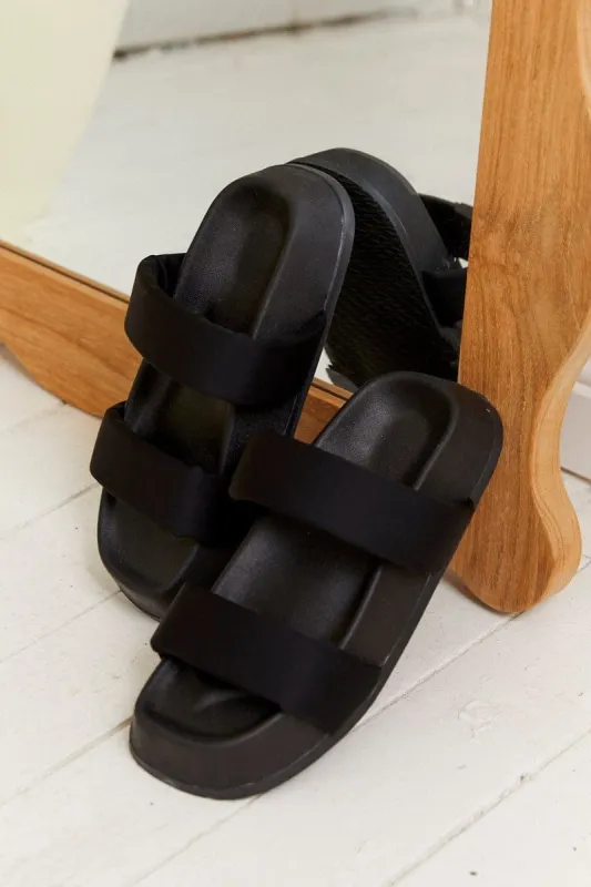 Black Flatform Slide Sandals sold by Ally Fashion