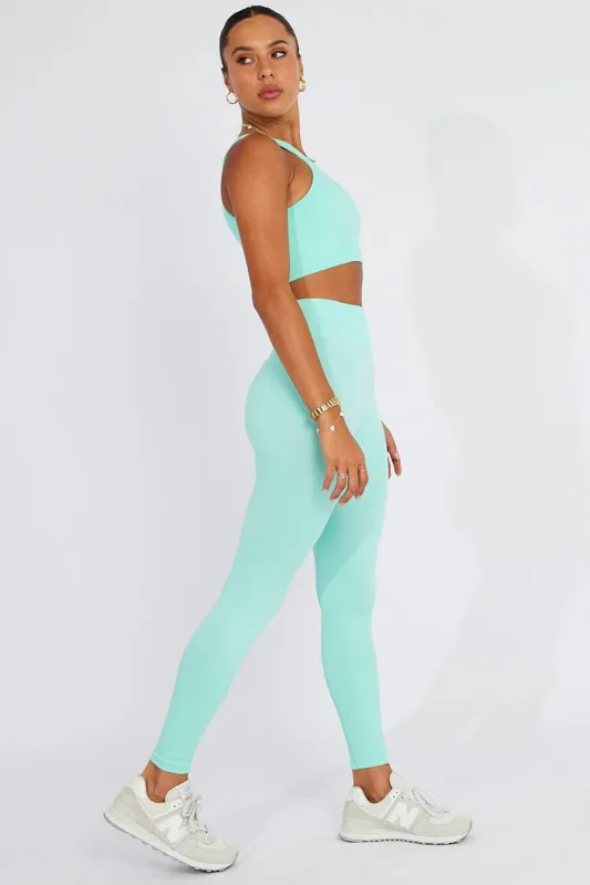 Green Seamless Top And Leggings Activewear Set sold by Ally Fashion