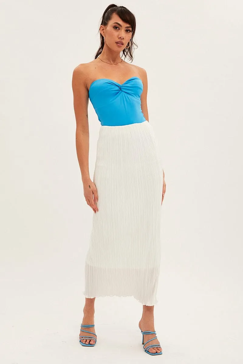 Blue Bodysuit Strapless Sweetheart Neckline Front Knot sold by Ally Fashion product image thumbnail 3