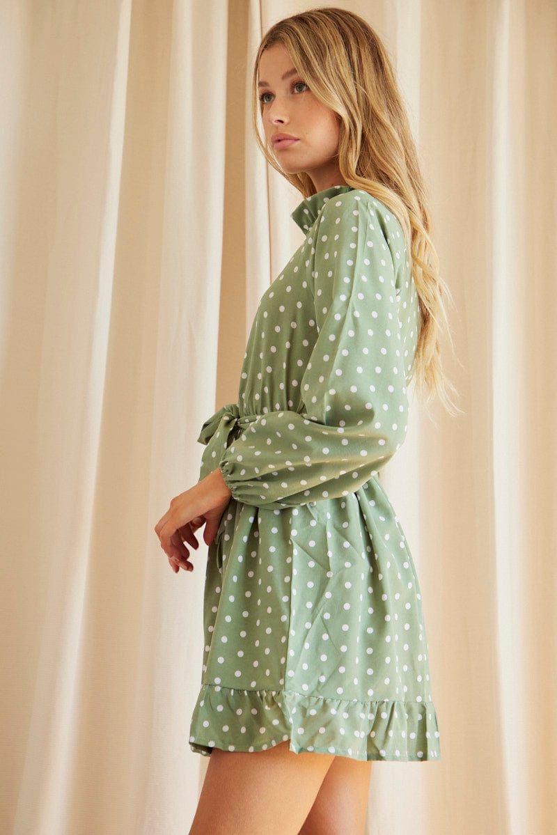 Polka Dot Mini Dress Long Sleeve sold by Ally Fashion product image thumbnail 4