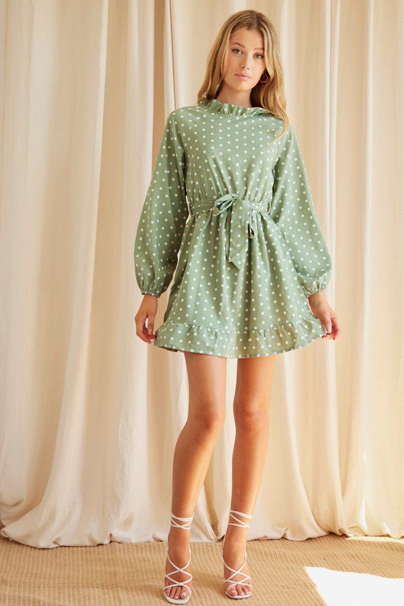 Polka Dot Mini Dress Long Sleeve sold by Ally Fashion product image thumbnail 2