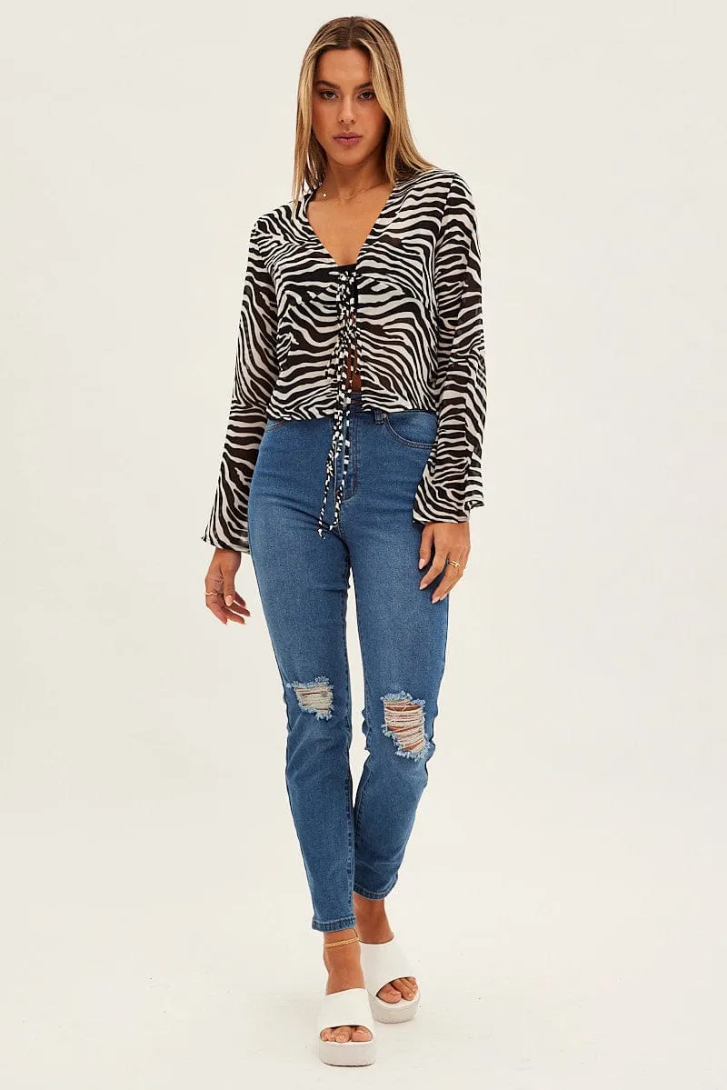 Denim Mom Jeans High Rise Stretch sold by Ally Fashion product image thumbnail 3