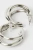 Silver Triple Loop Hoop Earrings sold by Ally Fashion