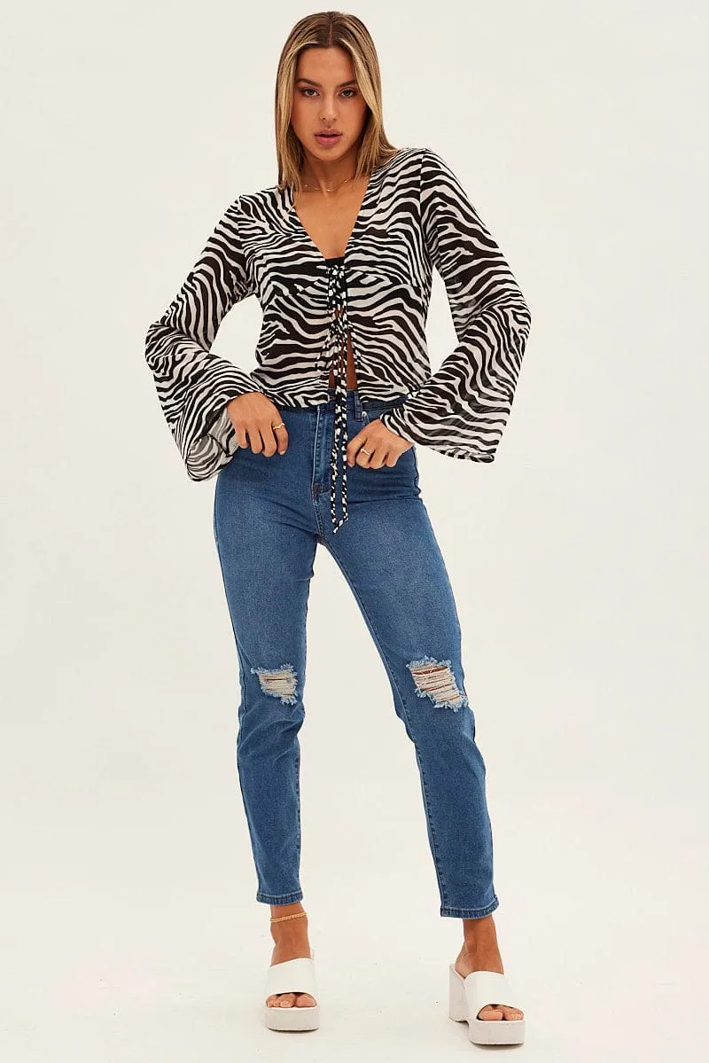 Denim Mom Jeans High Rise Stretch sold by Ally Fashion product image thumbnail 2