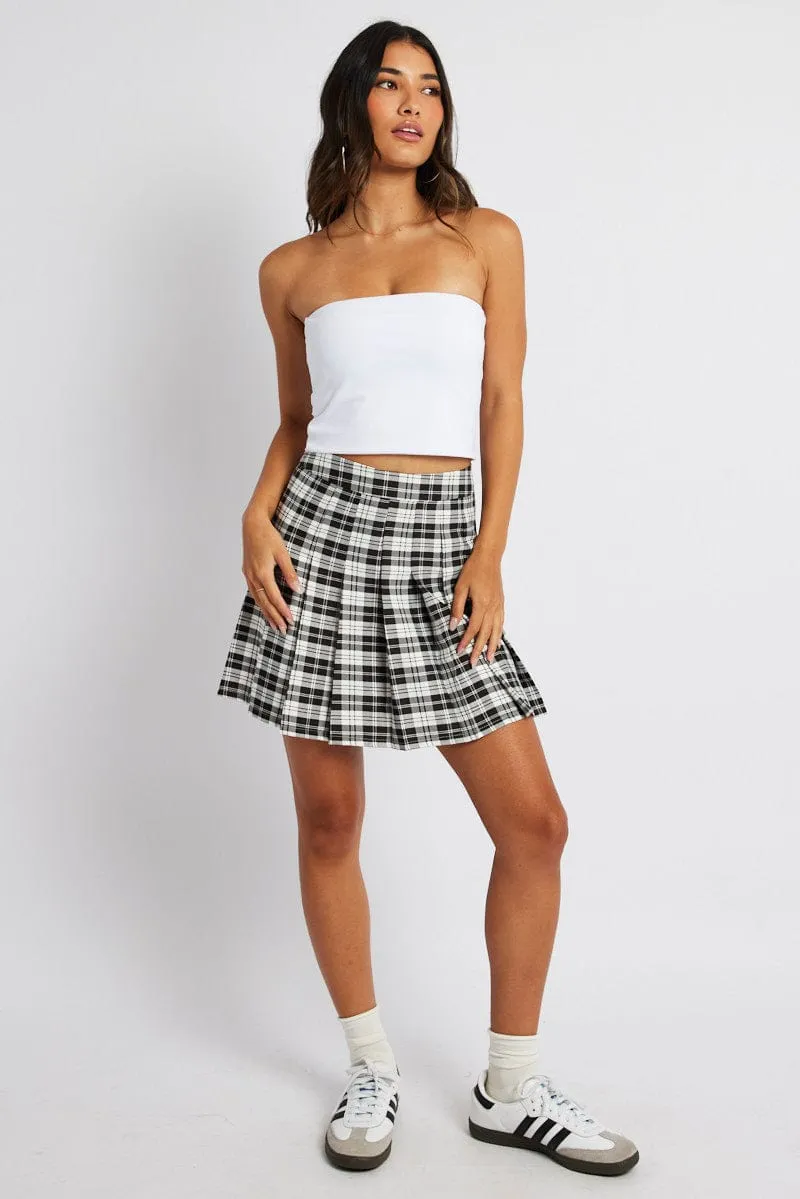 Black Check Tennis Skirt Pleated Mini sold by Ally Fashion product image thumbnail 3