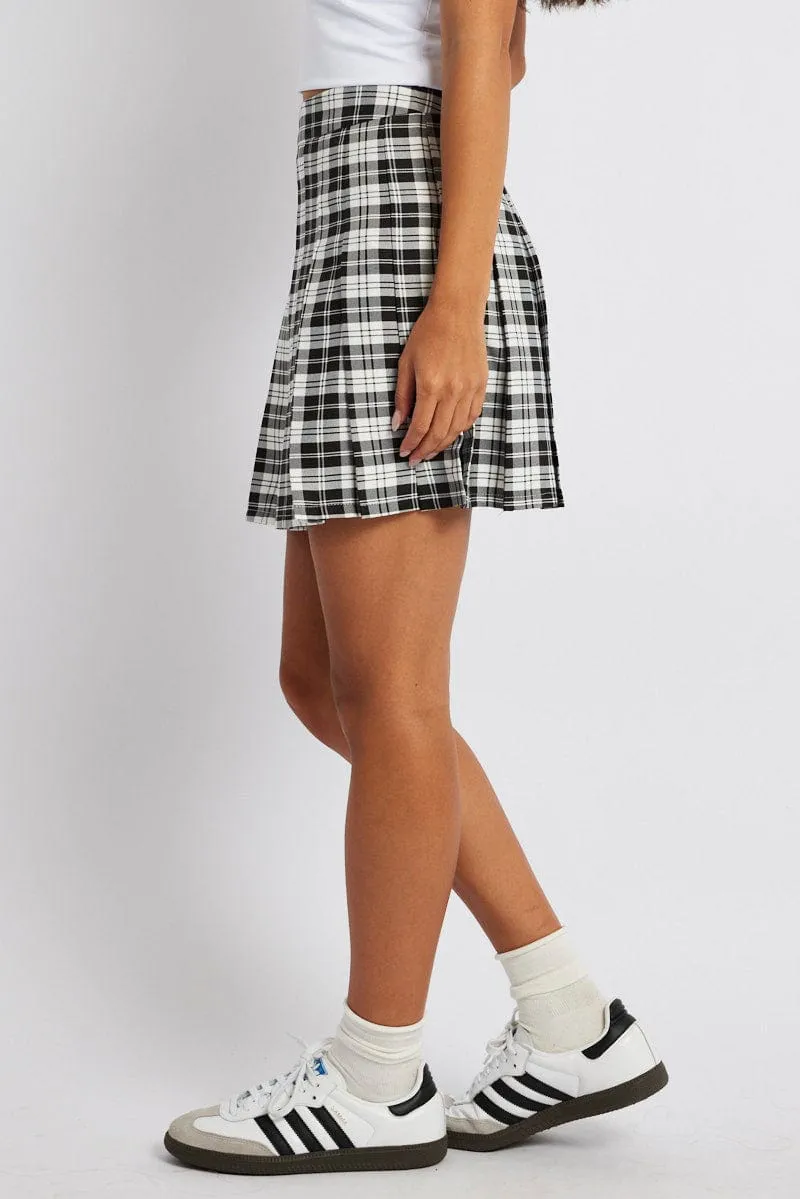 Black Check Tennis Skirt Pleated Mini sold by Ally Fashion product image thumbnail 4