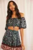 Black Boho Crop Top Off Shoulder sold by Ally Fashion