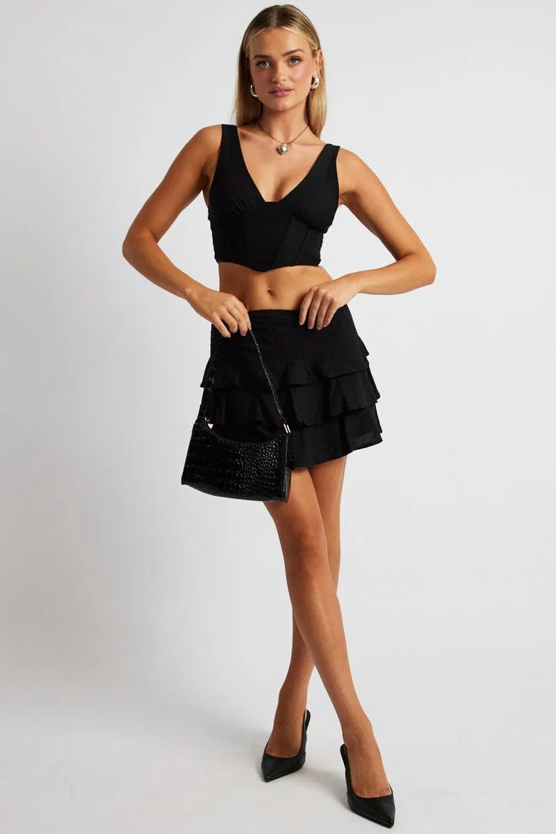 Black Mini Skirt Frilled sold by Ally Fashion product image thumbnail 2