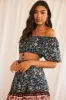 Black Boho Crop Top Off Shoulder sold by Ally Fashion