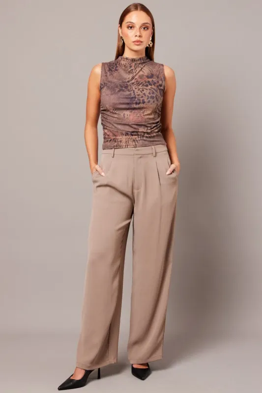 Blue Tank Top Ruched supersoft sold by Ally Fashion