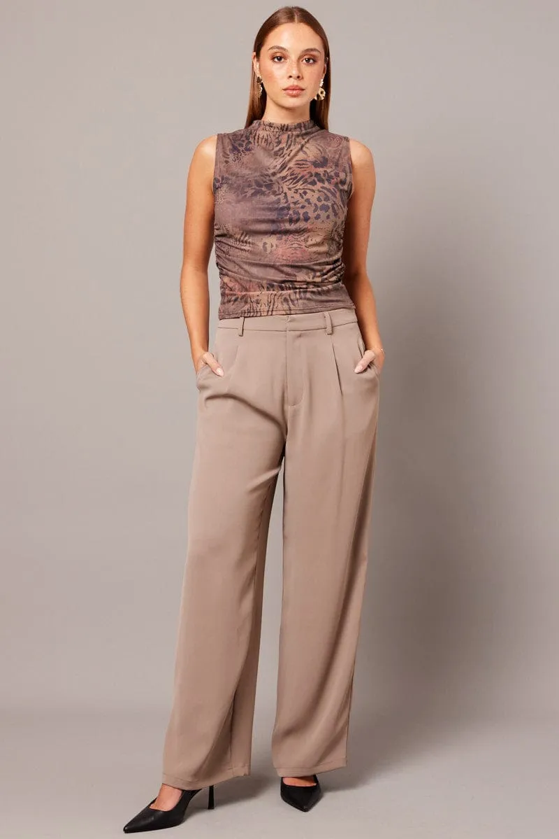 Blue Tank Top Ruched supersoft sold by Ally Fashion