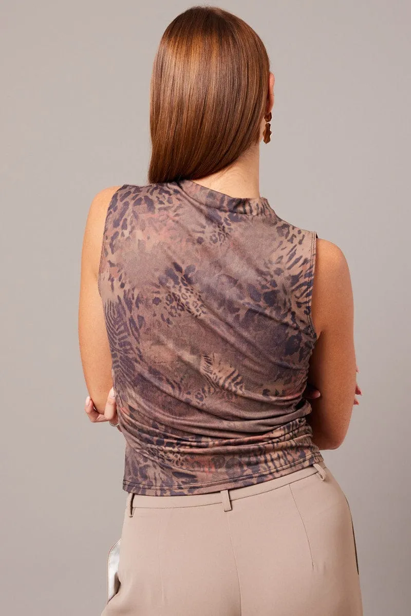 Blue Tank Top Ruched supersoft sold by Ally Fashion product image thumbnail 3