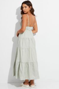 Green Midi Dress Sleeveless V Neck sold by Ally Fashion