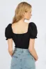 Black BodySuit Short Sleeve sold by Ally Fashion