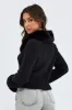 Black Knit Cardigan Fur Trim sold by Ally Fashion