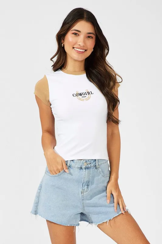 Brown Graphic Tee Short Sleeve sold by Ally Fashion