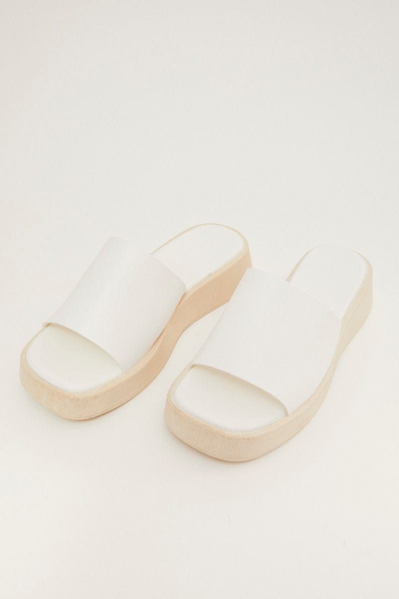 White Wedge Slide Sandals sold by Ally Fashion product image thumbnail 2