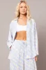 Blue Abstract Relaxed Shirt Long Sleeve sold by Ally Fashion