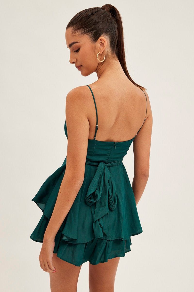 Green Ruffle Playsuit Sleeveless Tie Back sold by Ally Fashion product image thumbnail 5