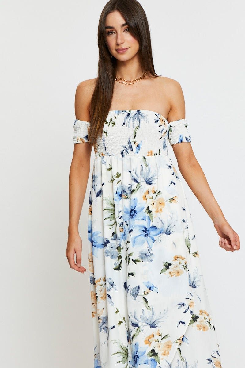 Print Maxi Dress Off Shoulder sold by Ally Fashion product image thumbnail 2