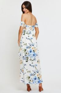 Print Maxi Dress Off Shoulder sold by Ally Fashion
