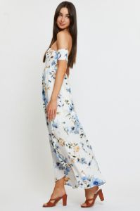 Print Maxi Dress Off Shoulder sold by Ally Fashion