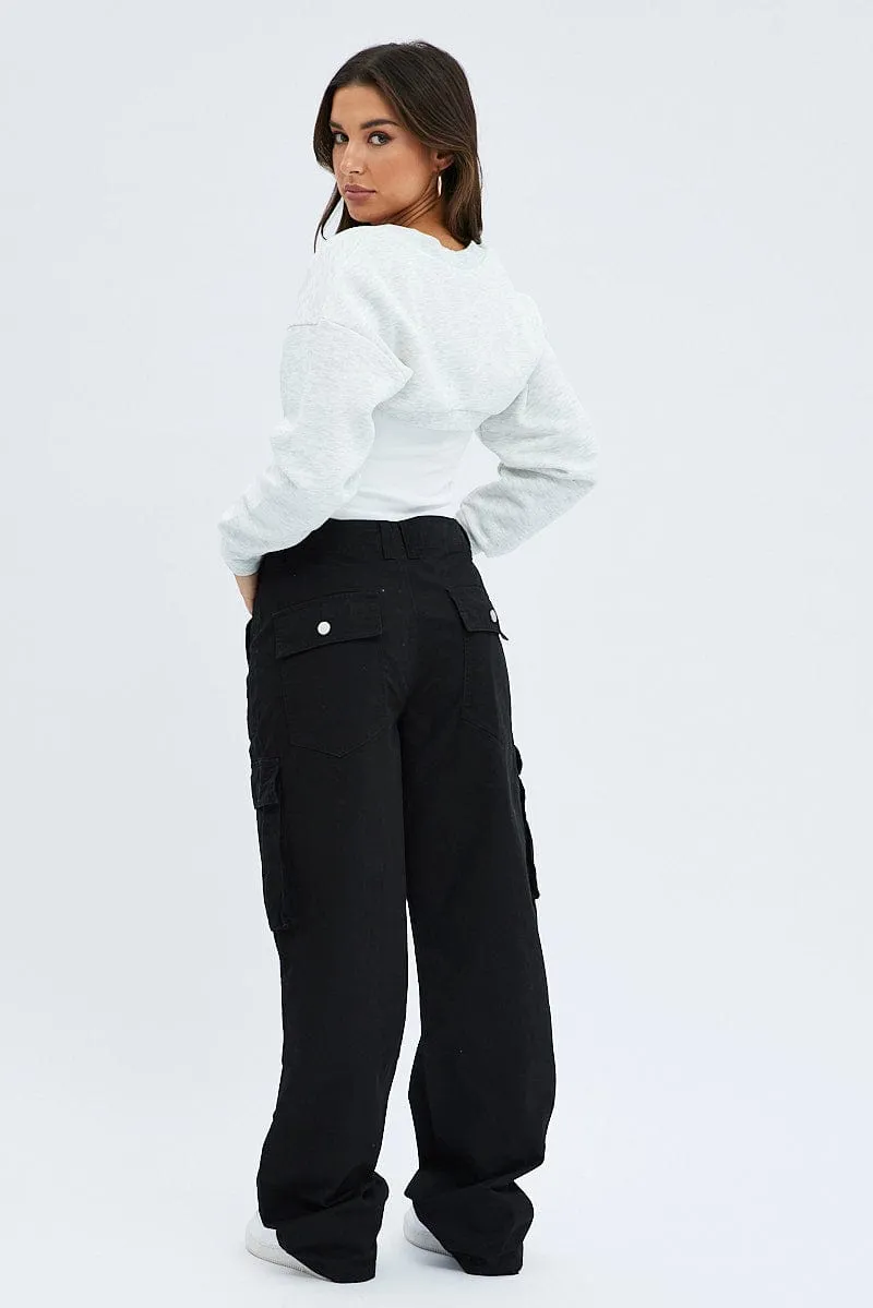 Black Cargo Pants Low Rise sold by Ally Fashion product image thumbnail 5