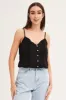 Black Lace Cami Button Front sold by Ally Fashion