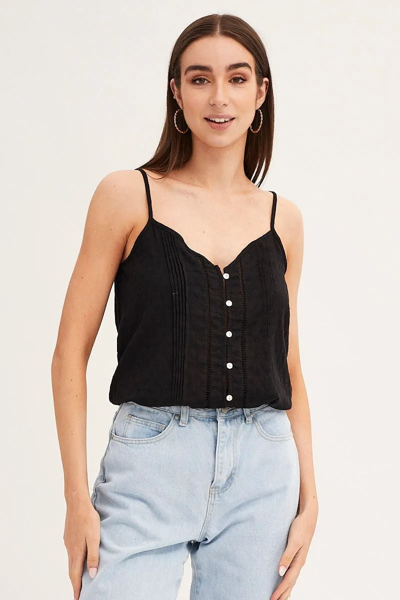 Black Lace Cami Button Front sold by Ally Fashion product image thumbnail 3