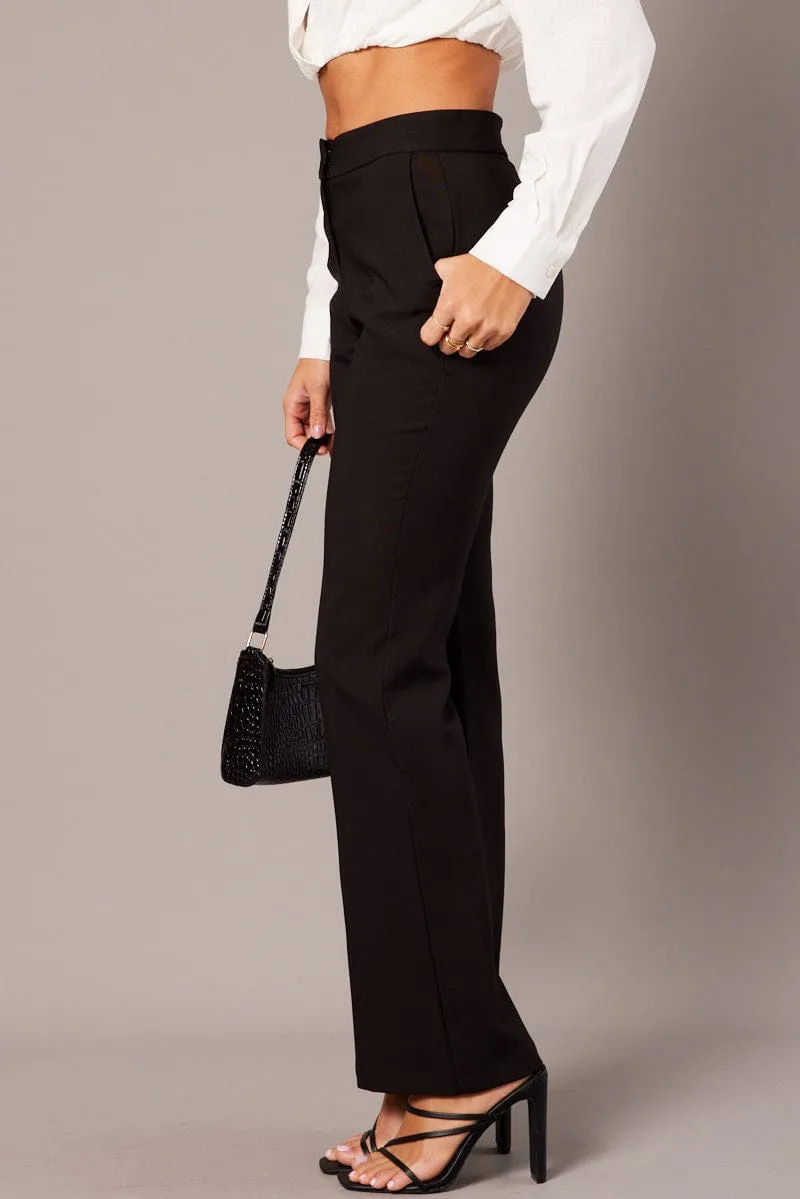 Black Slim Pants High Rise sold by Ally Fashion product image thumbnail 4