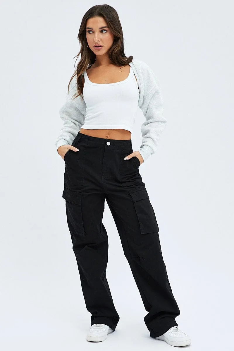 Black Cargo Pants Low Rise sold by Ally Fashion product image thumbnail 3