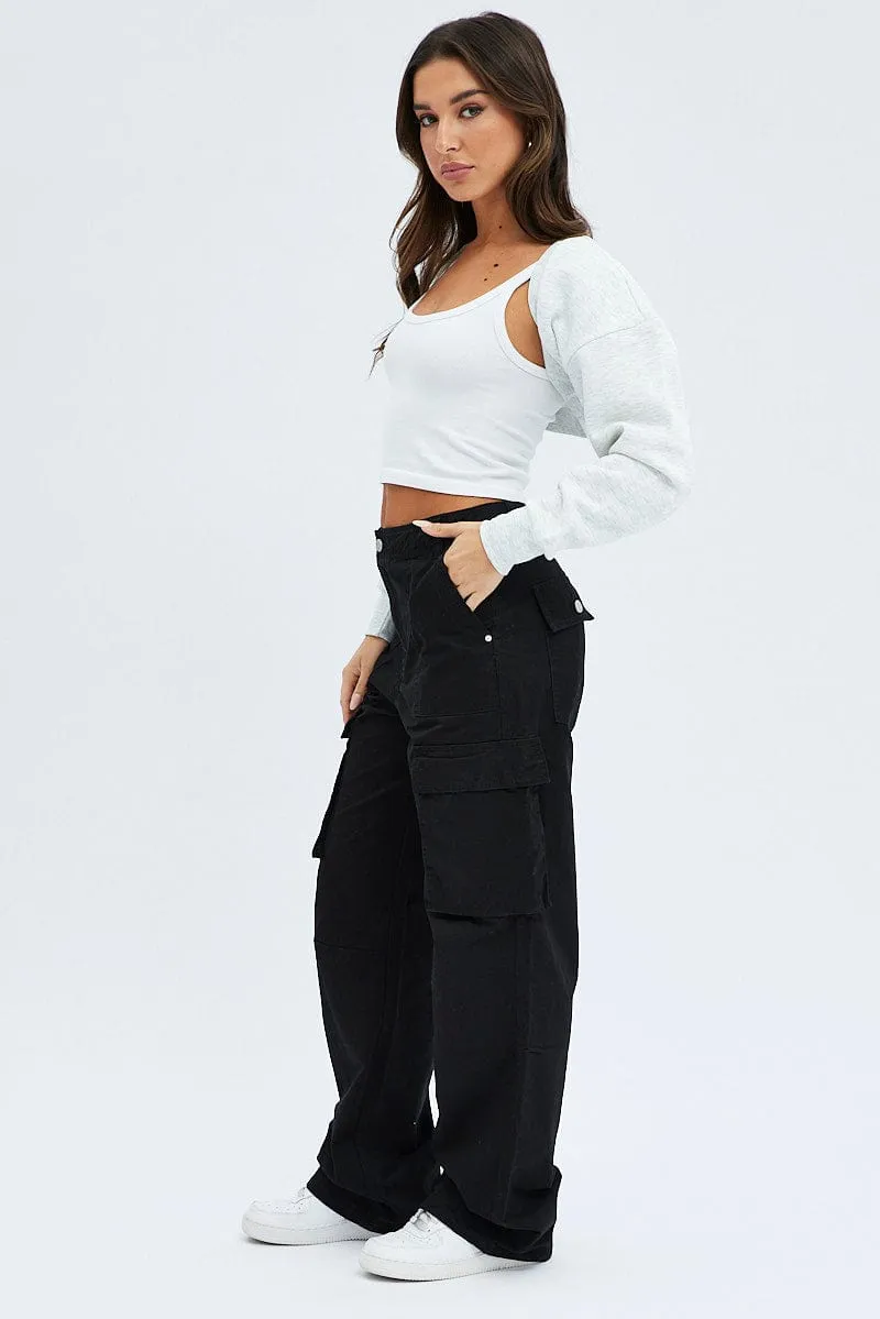 Black Cargo Pants Low Rise sold by Ally Fashion product image thumbnail 4