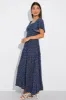 Blue Ditsy Maxi Dress Square Neck Tiered sold by Ally Fashion