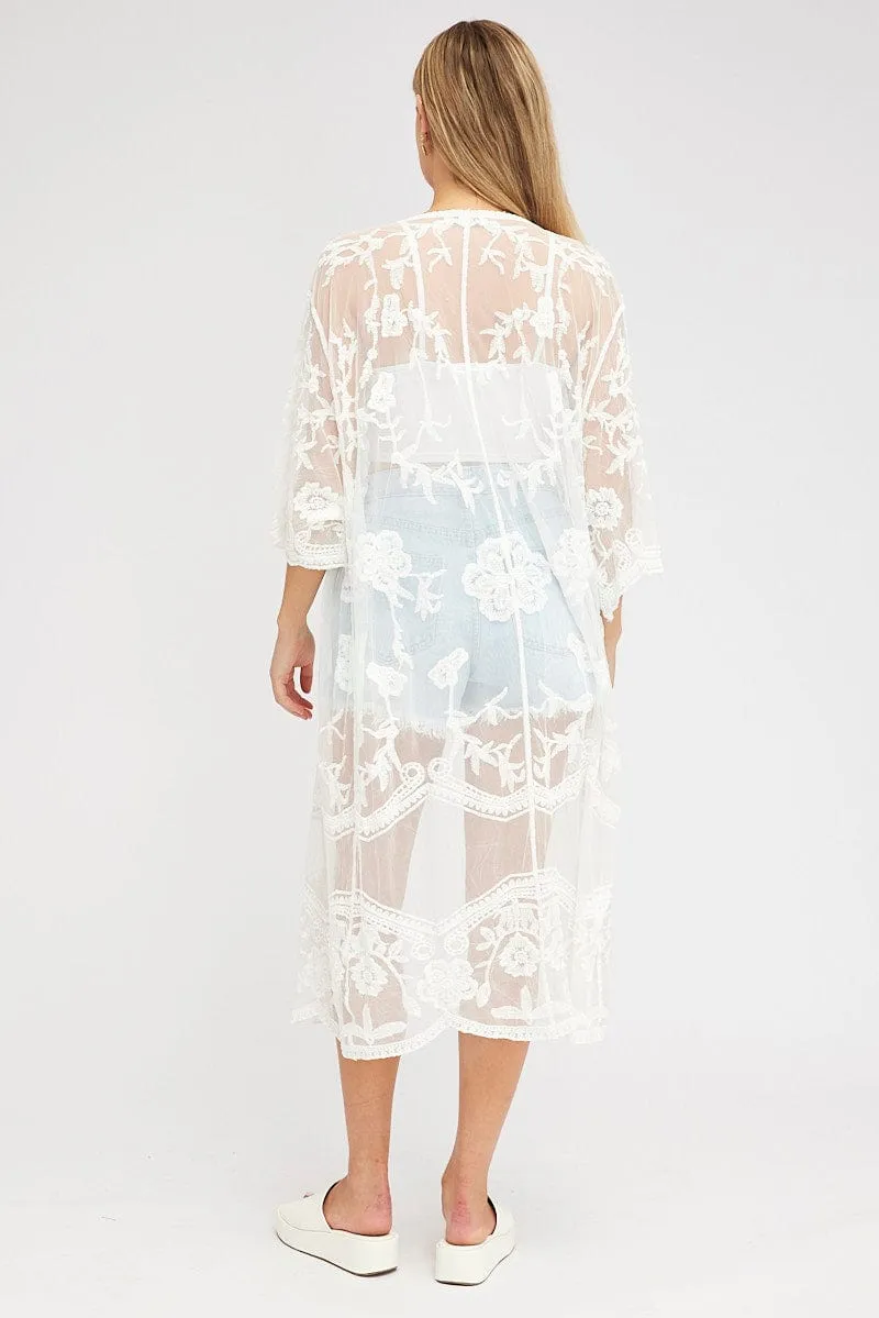 White Kimono Half Sleeve sold by Ally Fashion product image thumbnail 5