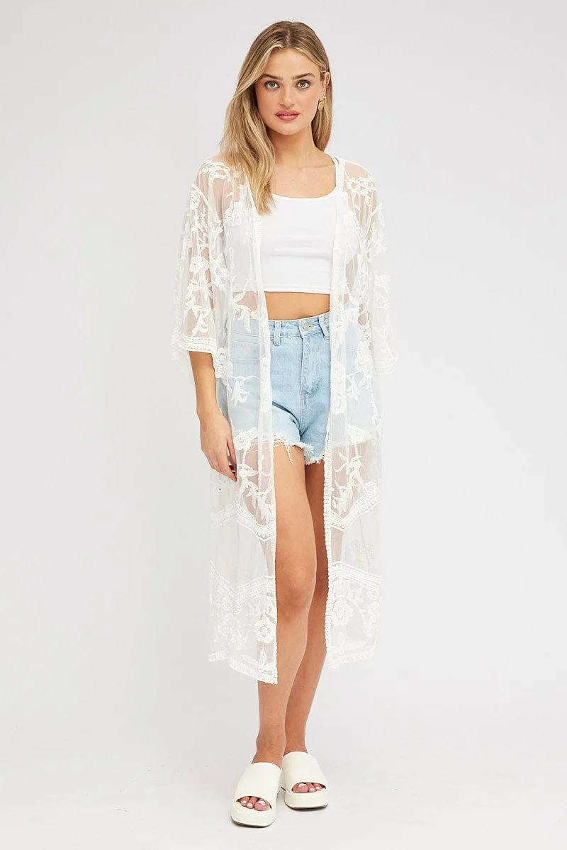 White Kimono Half Sleeve sold by Ally Fashion product image thumbnail 3