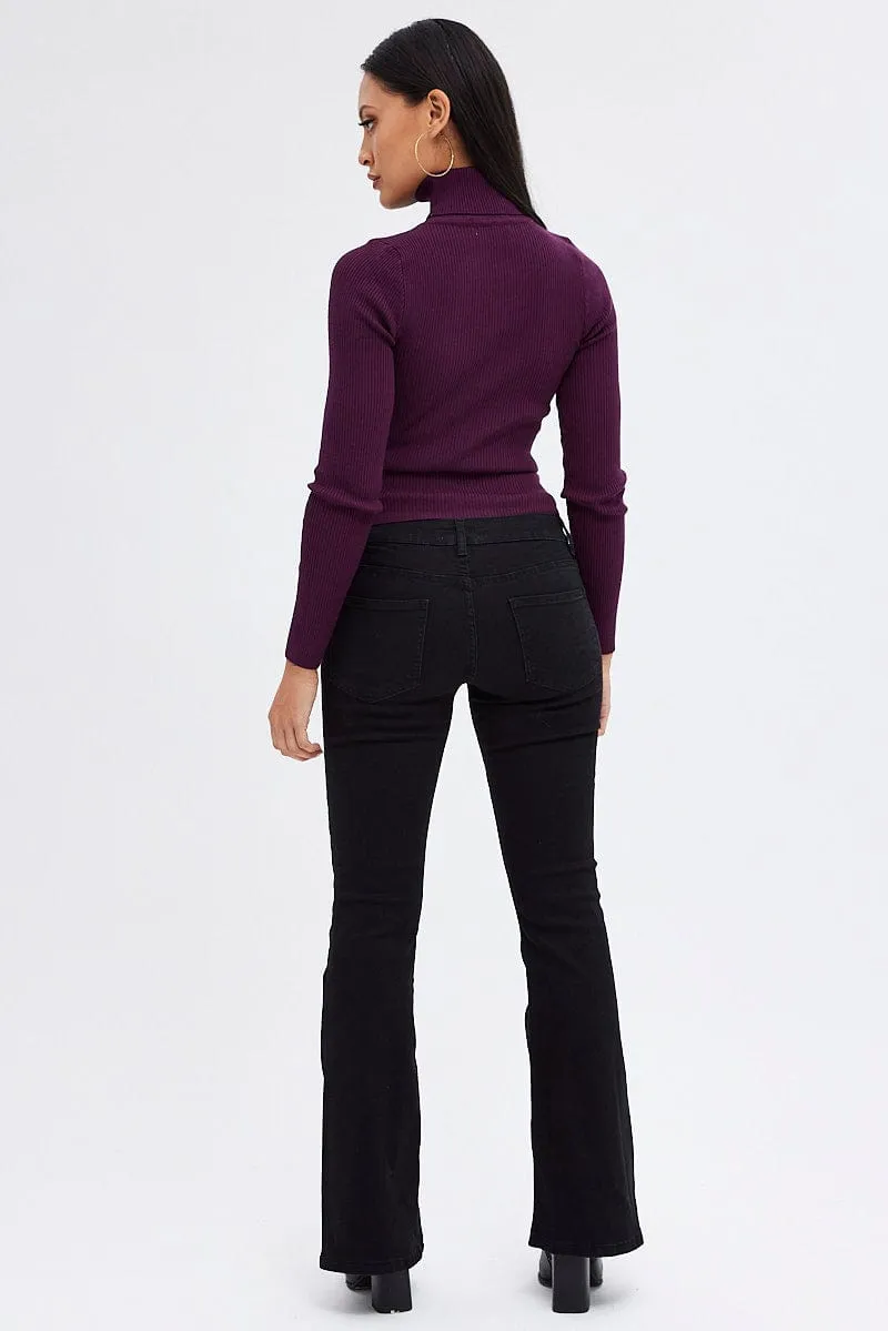 Black Flare Denim Jeans Low rise sold by Ally Fashion product image thumbnail 5