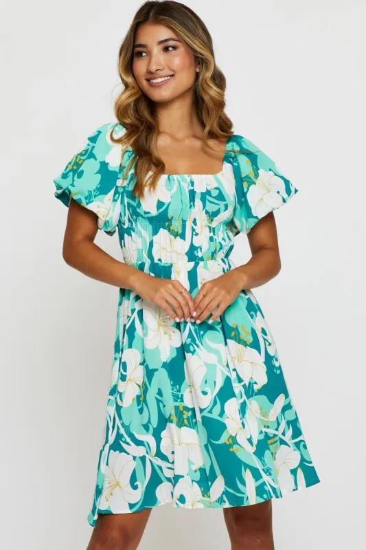 Print Mini Dress Short Sleeve sold by Ally Fashion