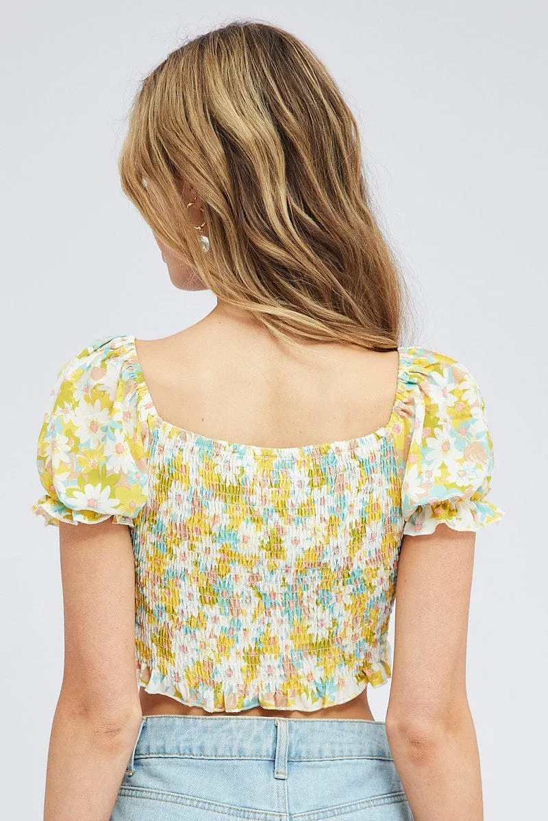 Print Crop Top Short Sleeve sold by Ally Fashion product image thumbnail 5