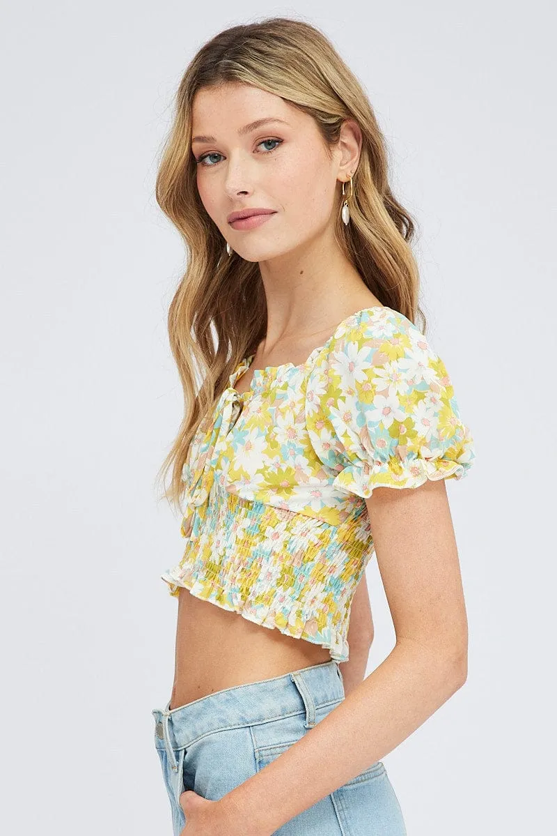 Print Crop Top Short Sleeve sold by Ally Fashion product image thumbnail 4