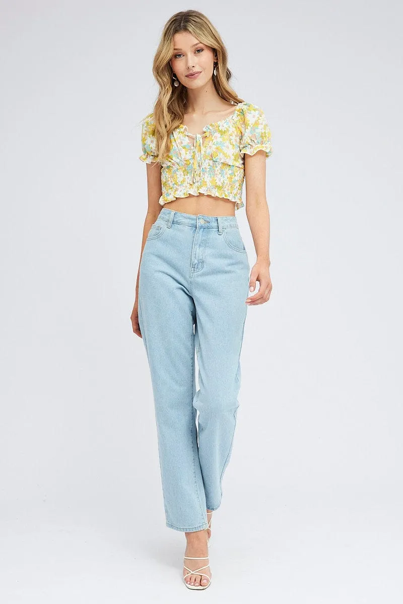 Print Crop Top Short Sleeve sold by Ally Fashion product image thumbnail 2