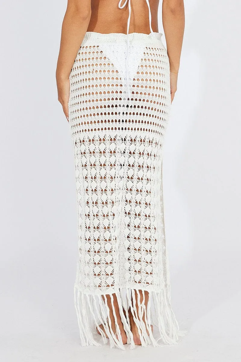 White Beach Crochet Maxi Skirt sold by Ally Fashion product image thumbnail 5