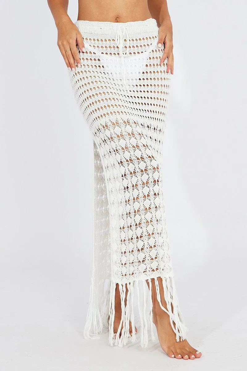 White Beach Crochet Maxi Skirt sold by Ally Fashion product image thumbnail 3