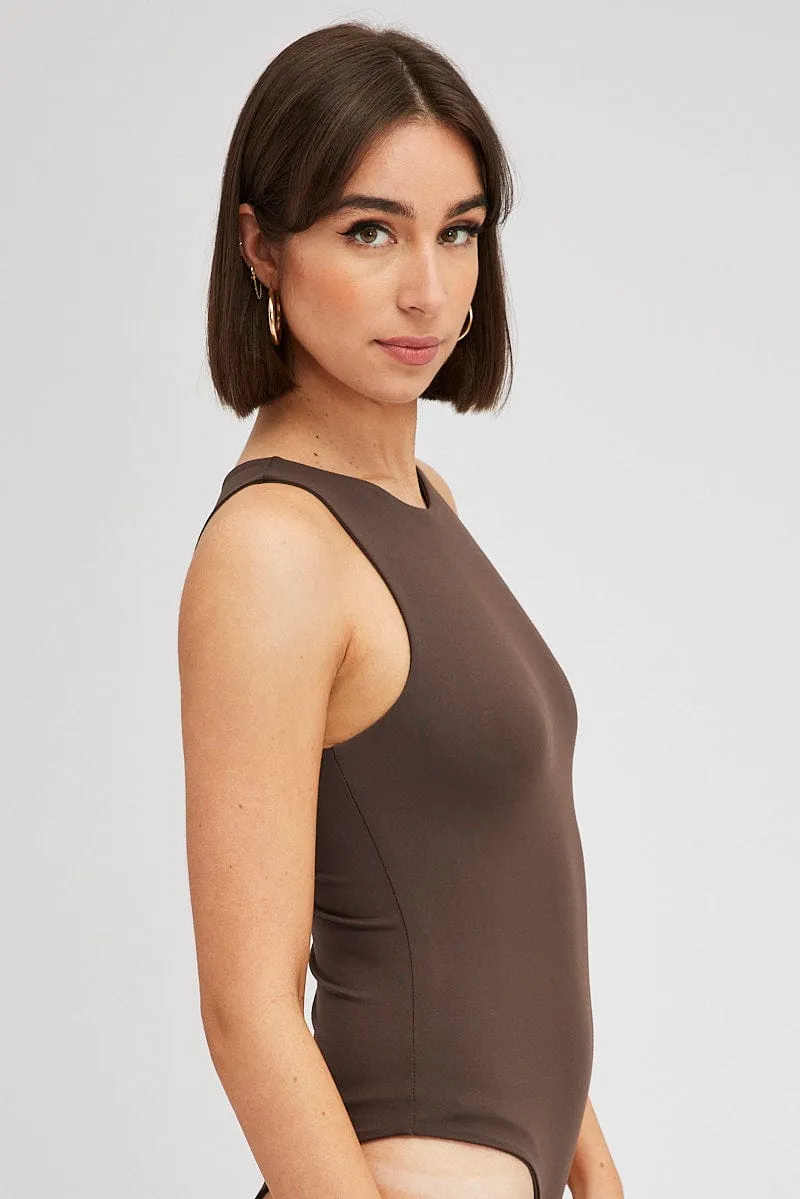 Brown Supersoft Bodysuit Sleeveless sold by Ally Fashion product image thumbnail 2