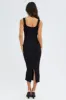 Black Knit Midi Dress Sleeveless Scoop Neck Bodycon Rib sold by Ally Fashion