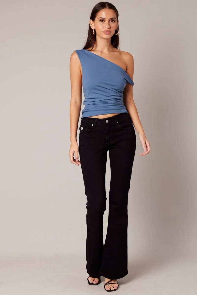 Blue Off Shoulder Top Sleeveless sold by Ally Fashion product image thumbnail 2