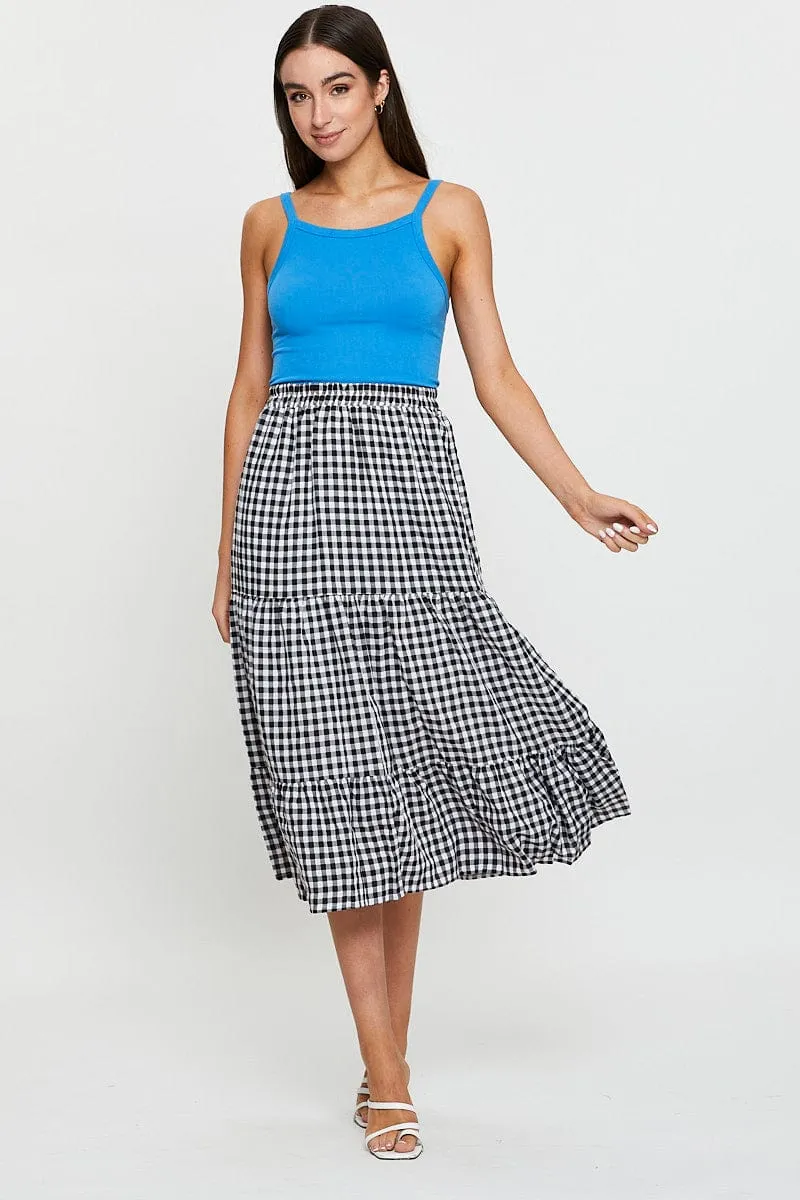 Check Midi Skirt High Rise sold by Ally Fashion
