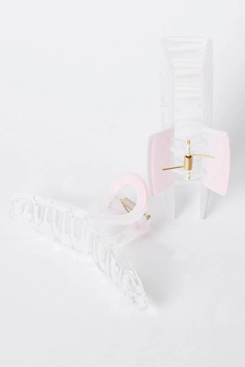 Pink 2 Pack Claw Clips sold by Ally Fashion product image thumbnail 2