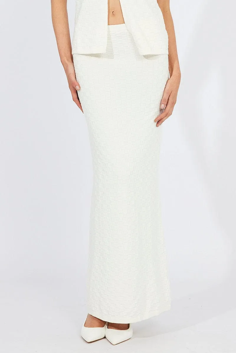 White Knit Skirt High Rise sold by Ally Fashion product image thumbnail 3