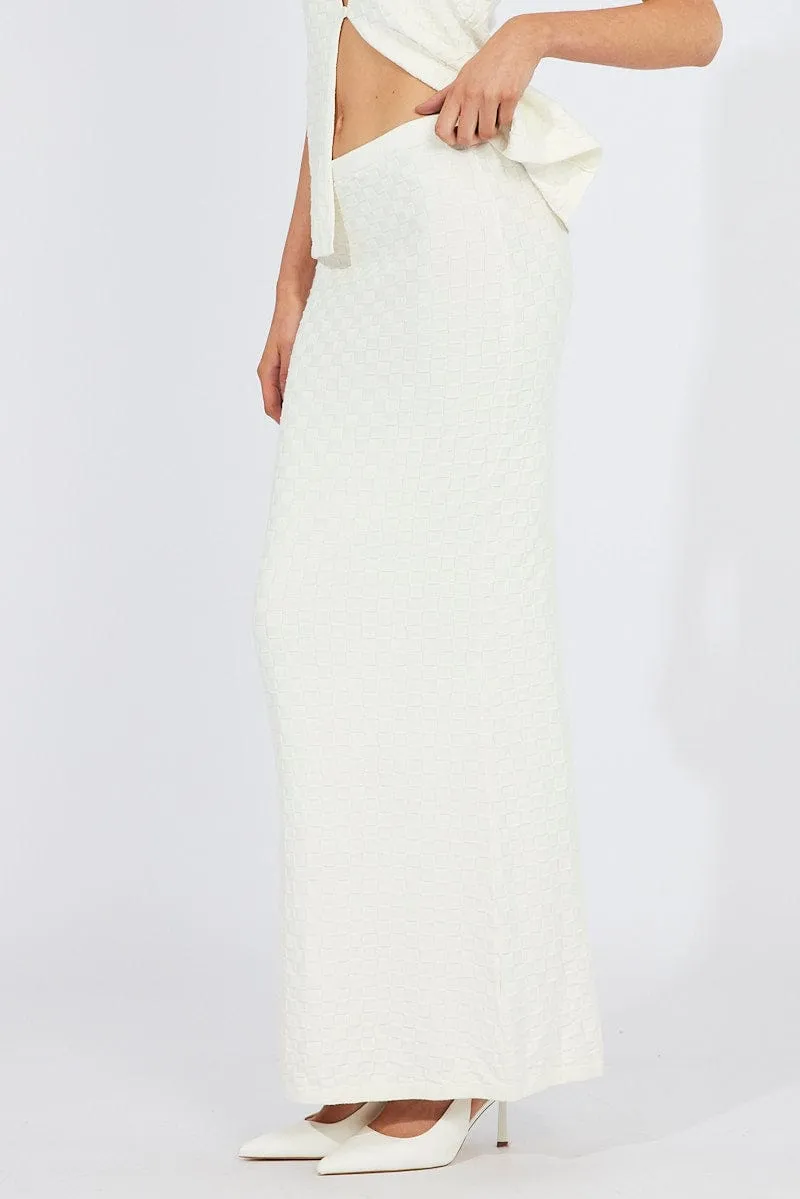 White Knit Skirt High Rise sold by Ally Fashion product image thumbnail 4