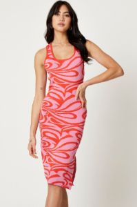 Print Knit Dress Midi sold by Ally Fashion
